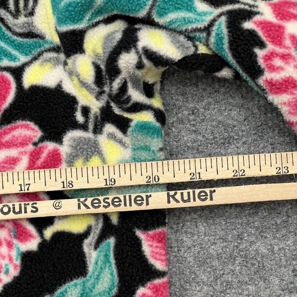 Patagonia Pullover Womens Medium Black Floral Synchilla Snap T Fleece Jacket - Picture 9 of 10